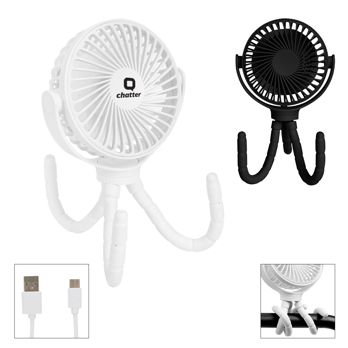 Portable Rechargeable Fan With Flexible Tripod 1