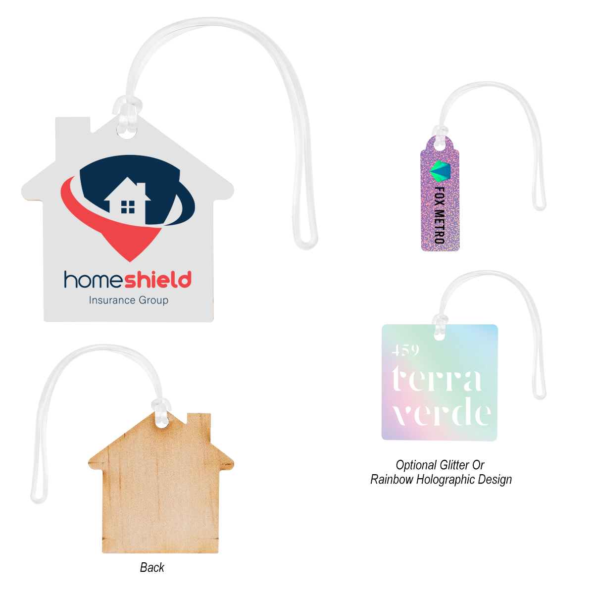 Full Color Wood Luggage Tag - 4" 2